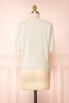 Tansy Grey Ribbed Knit Button-Up Top | Boutique 1861 back view