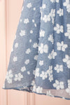 Tarjanne Blue Babydoll Dress w/ Flowers | Boutique 1861  details