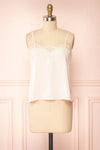 Tasha Beige Tank Top With Lace | Boutique 1861 front view