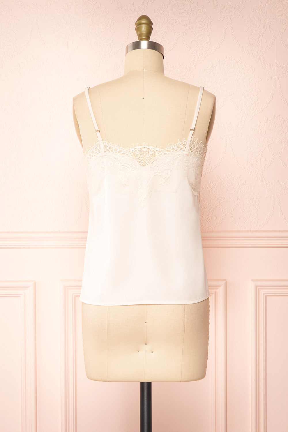 Tasha Beige Tank Top With Lace | Boutique 1861 back view 