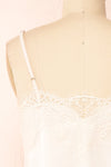 Tasha Beige Tank Top With Lace | Boutique 1861 back close-up