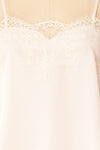 Tasha Beige Tank Top With Lace | Boutique 1861 fabric