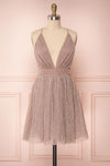 Tateyama Lilac Sparkly Short Mesh A-Line Dress | Boutique 1861