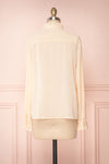 Tayce Pink Beige Shirt with Stand Collar and Plumetis | Boutique 1861 back view