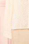 Tayce Pink Beige Shirt with Stand Collar and Plumetis | Boutique 1861 bottom close-up