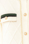Tayna Ivory Vintage Style Cardigan | Boutique 1861 fabric