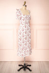 Tegan White Sweetheart Neckline Midi Dress | Boutique 1861  side view