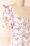 Tegan White Sweetheart Neckline Midi Dress | Boutique 1861  side close-up