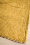 Tegue Chartreuse Yellow Quilted Throw Blanket | La petite garçonne flat view