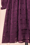 Temperanse Short Burgundy Plaid Dress w/ Puffy Sleeves | Boutique 1861 details