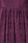 Temperanse Short Burgundy Plaid Dress w/ Puffy Sleeves | Boutique 1861 fabric