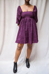 Temperanse Short Burgundy Plaid Dress w/ Puffy Sleeves | Boutique 1861
