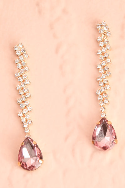 Tempest Lavender Crystal Earrings & Necklace Set | Boutique 1861 flat close-up