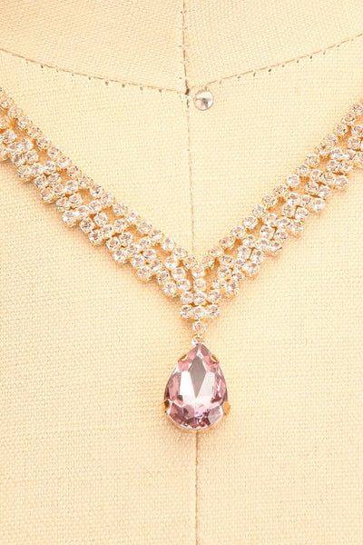 Tempest Lavender Crystal Earrings & Necklace Set | Boutique 1861 close-up