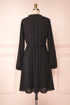 Tenzi Black Long Sleeve Short Dress w/ Buttons | Boutique 1861 back view