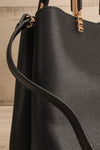 Tress Black Faux-Leather Crossbody Handbag | La petite garçonne side close-up