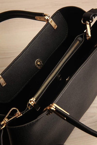 Tress Black Faux-Leather Crossbody Handbag | La petite garçonne inside view