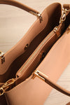 Tress Beige Faux-Leather Crossbody Handbag | La petite garçonne inside view