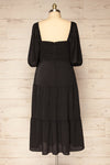 Tessara Tiered Black Midi Dress w/ Front Cut-Out | La petite garçonne back plus size