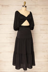 Tessara Tiered Black Midi Dress w/ Front Cut-Out | La petite garçonne side view