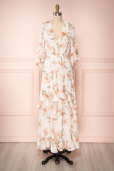 Tetua Blanc Off-White Floral Ruffled Maxi Dress | Boutique 1861