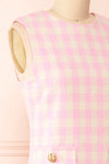 Thais Short Pink Tweed Dress | Boutique 1861 side close-up