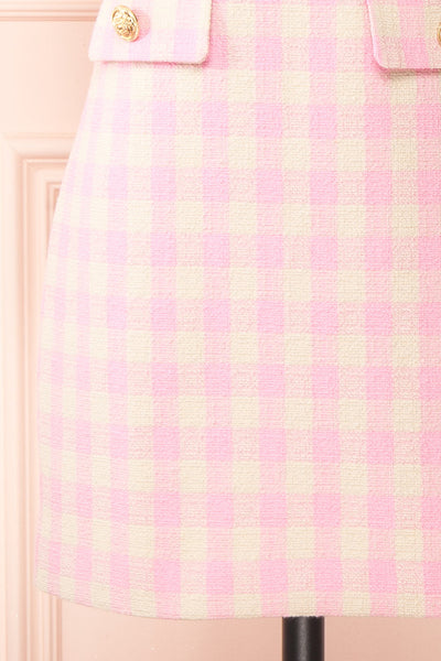 Thais Short Pink Tweed Dress | Boutique 1861  bottom