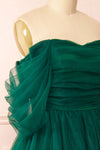 Thecia Green Tulle Tiered Maxi Dress | Boutique 1861 side close-up