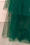 Thecia Green Tulle Tiered Maxi Dress | Boutique 1861 bottom