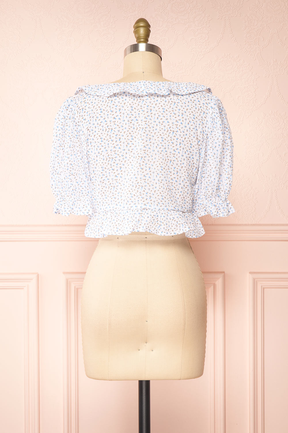 Thiri Floral cropped blouse With Puffed Sleeves | Boutique 1861 back view 