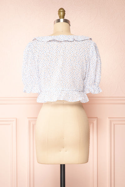 Thiri Floral cropped blouse With Puffed Sleeves | Boutique 1861 back view