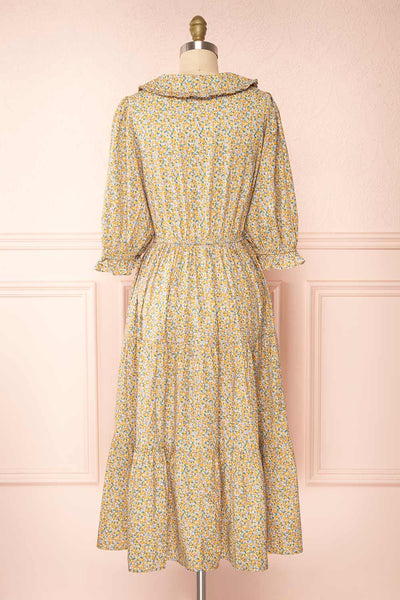 Tierney Ditzy Floral Midi Dress w/ Peter Pan Collar | Boutique 1861 back view