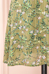 Tilda Green Floral Short Sleeve Short Dress | Boutique 1861 bottom