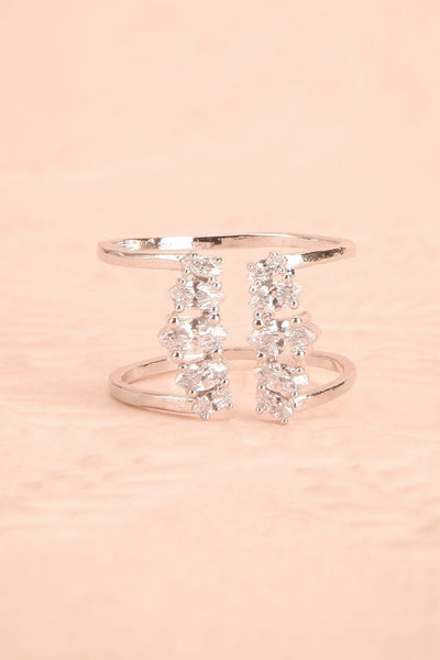 Tilis - Silver clear crystals ring 3