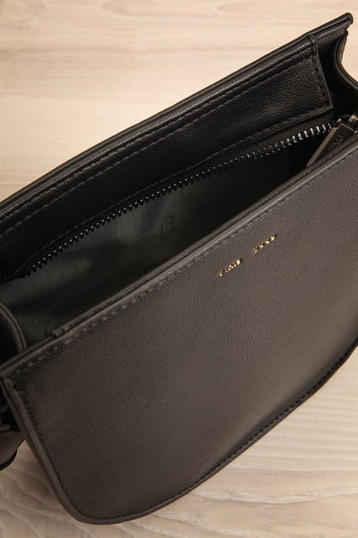 Tinsley Black Braided Handle Handbag | La petite garçonne inside