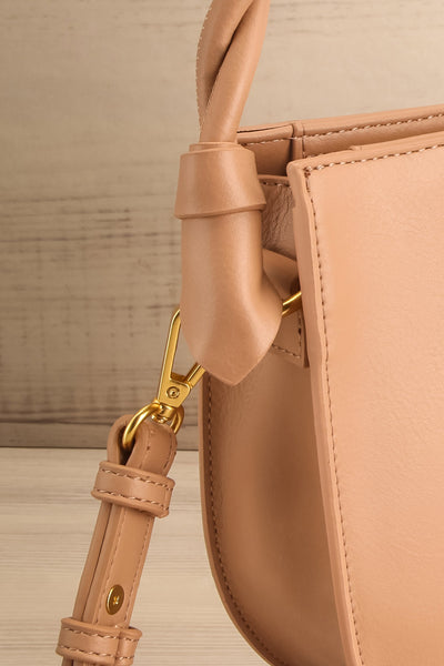 Tinsley Sand Braided Handle Handbag | La petite garçonne side close-up