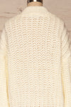 Tioumen Ivory Chunky Knit Button-Up Cardigan back close | La Petite Garçonne