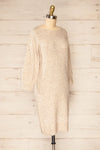 Titai Sand | 3/4 Puff Sleeve Short Sweater Dress | La petite garçonne side view