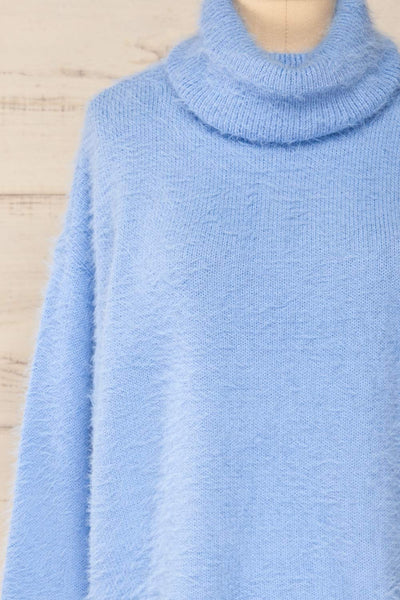 Titania Fuzzy Turtleneck Sweater | La petite garçonne front close-up