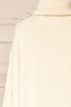 Titania Cream Fuzzy Turtleneck Sweater | La petite garçonne back close-up