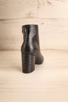 Tobi Black Crocodile Skin Heeled Ankle Boots back view | La Petite Garçonne