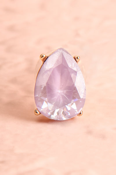 Tokai Lilas Lilac Crystal Teardrop Stud Earrings | Boudoir 1861