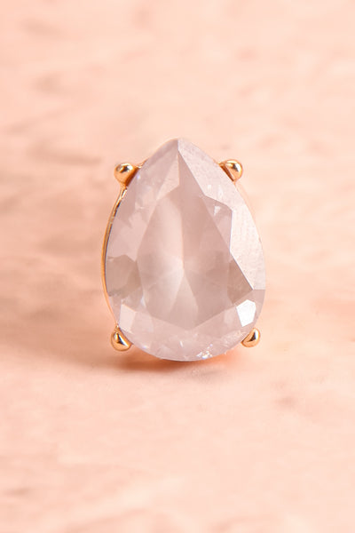 Tokai Nuage White Crystal Teardrop Stud Earrings | Boudoir 1861