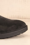 Tokio Black Vegan Suede Chelsea Boots side front close-up | La Petite Garçonne
