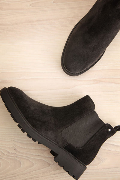 Tokio Black Vegan Suede Chelsea Boots | La Petite Garçonne
