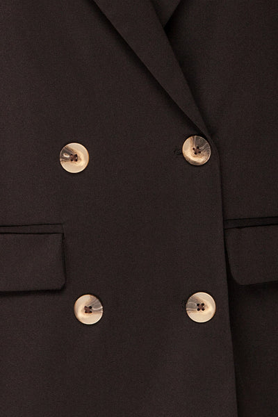 Toledo Black Oversized Blazer w/ Pockets | La petite garçonne fabric