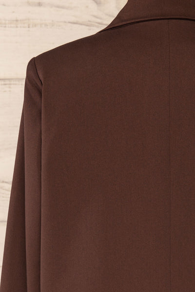 Toledo Brown | Oversized Blazer w/ Pockets back close-up