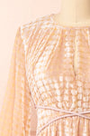 Topanca Pink Floral Velvet Dress | Boutique 1861 front close-up