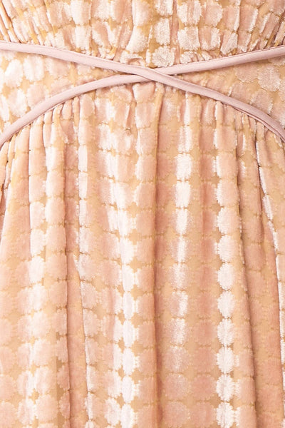 Topanca Pink Floral Velvet Dress | Boutique 1861 fabric