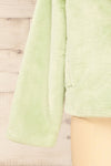 Torrent Green Soft Fuzzy Coat | La petite garçonne sleeve
